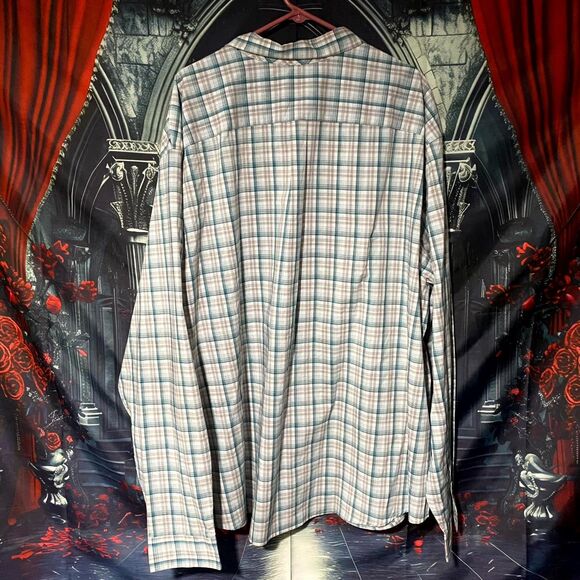 Dockers Button-Up Shirt Men's 4XLT Beige Plaid Comfort Classic Preppy Career - Picture 5 of 8